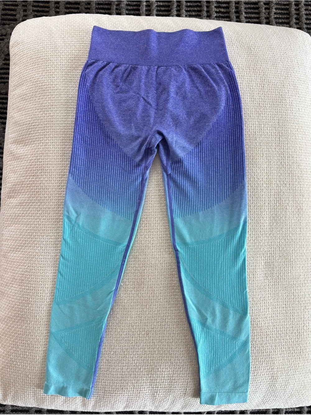 Seamless Ombre Purple & Teal High-Waist Leggings